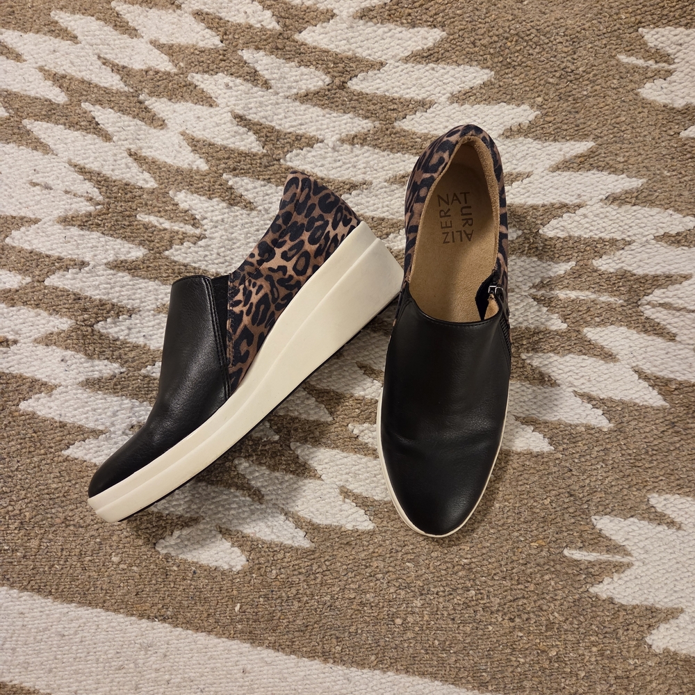 Naturalizer Animal Print Sierra Slip-On Platform Wedge Sneakers